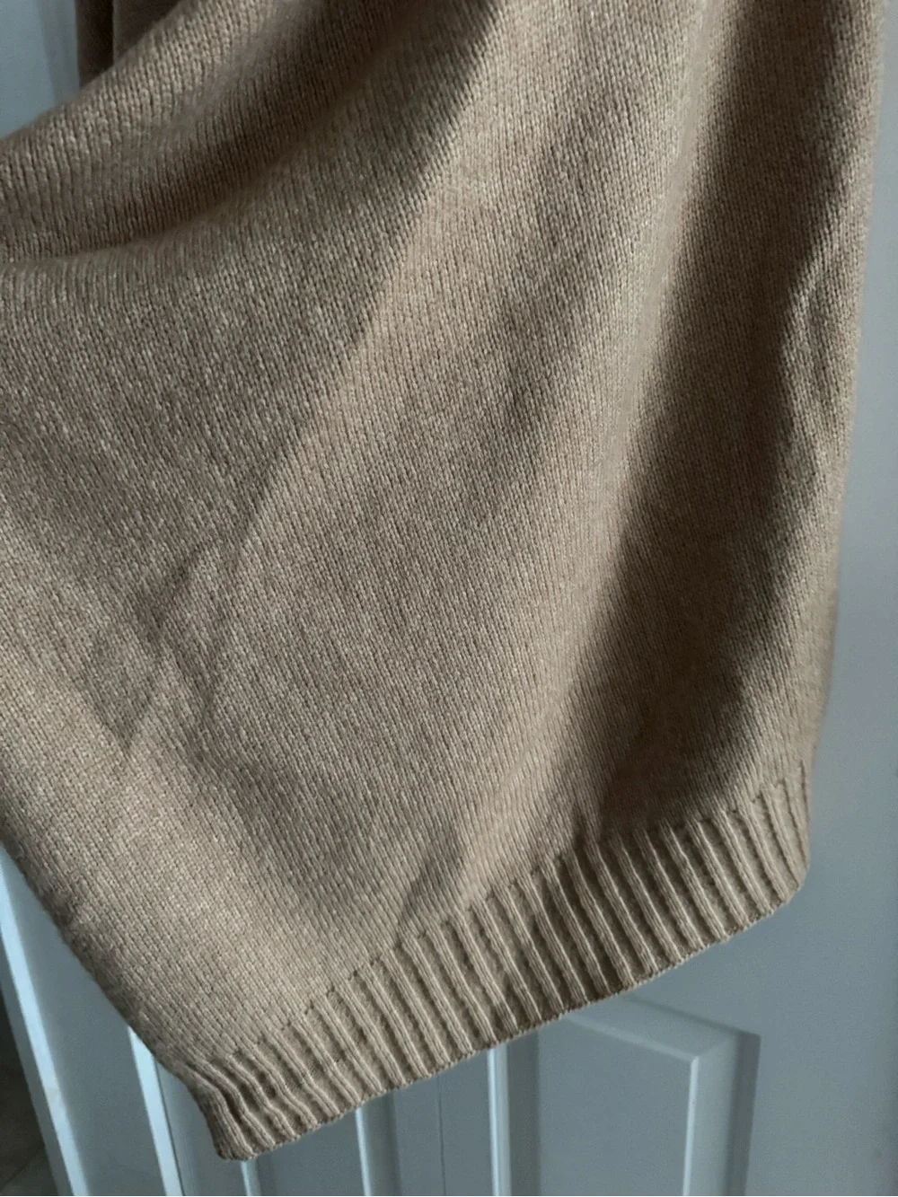 Max Mara Dover Dark Beige Wool Camel Blend Knit Wrap Poncho One Size